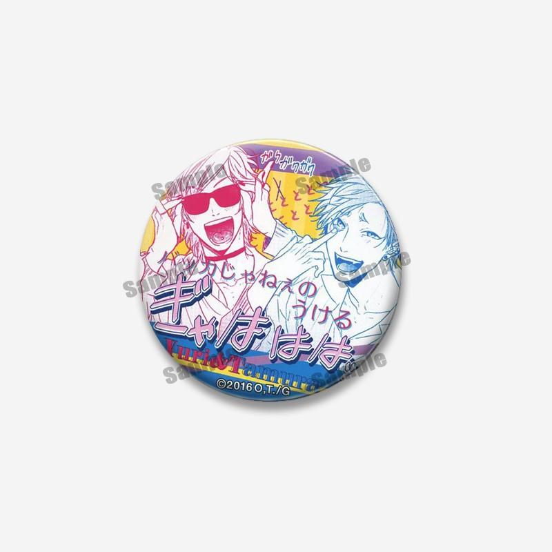 Cartoon Character Ayato Yuri Yui Tamura Badge on Backpack Accessories Anime Yarichin Club Pins Round Brooch for Clothes Bag Gift