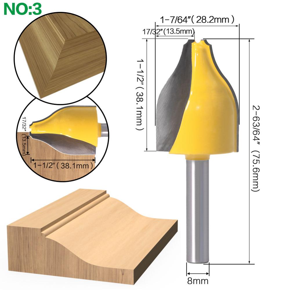 8mm Shank Panel Raiser Router Bit - Vertical - Ogee Bead - cutter woodworking bits wood milling cutter