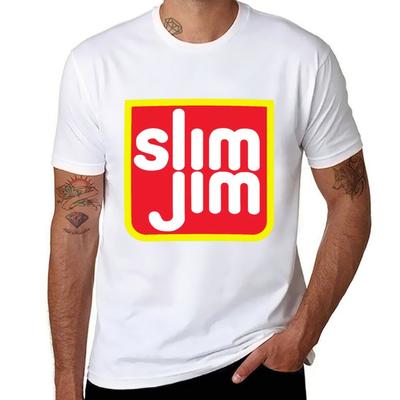 Мужская футболка Slim Jim, роскошная мужская футболка, 100% хлопок, футболка