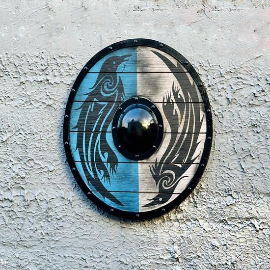 60,96 см Фенрир Красный Волк Подлинный закаленный в бою щит викинга Эйвор Валгалла Ворон Подлинный закаленный в бою щит викинга