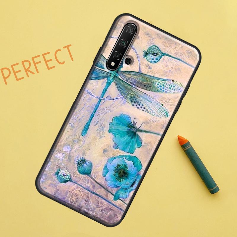 Чехол с узором стрекозы для Huawei Nova Y90 Y70 Y61 Y60 9 10 SE Nova 5T 11i 8i 7i 3i P20 P40 P30 Lite P60 Pro