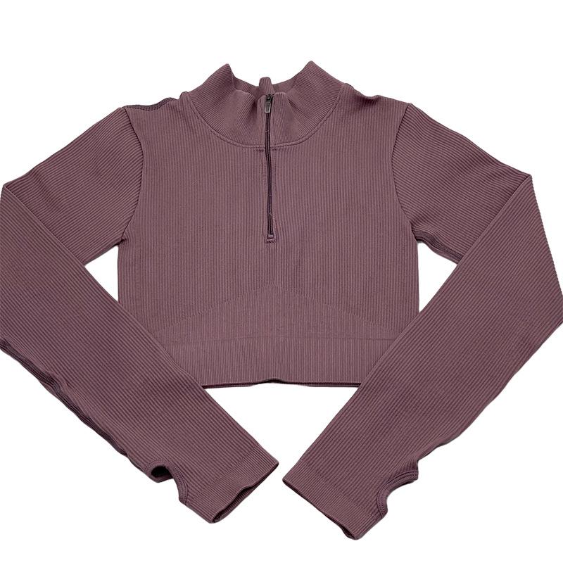 Женский бесшовный костюм для йоги с высокой талией — впитывающий пот, приподнимающий бедра, облегающий, с длинным рукавом, для фитнеса.