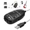 Guitar To USB Interface Link PC Audio Recording Adapter Cable Connector Cord