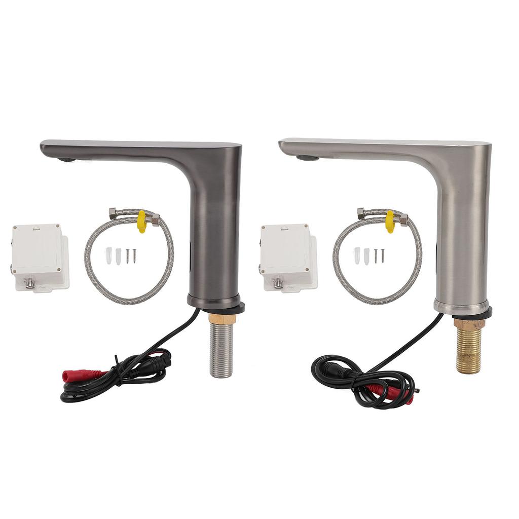 Бесконтактный электронный смеситель с питанием от батареи, вертикальный смеситель для раковины в ванной комнате, наружная резьба G1/2