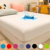 Multi Size 99.99% Waterproof Solid Bed Fitted Sheet Nordic Adjustable Mattress Covers Four Corners with Elastic Band Anti-mite&Washable