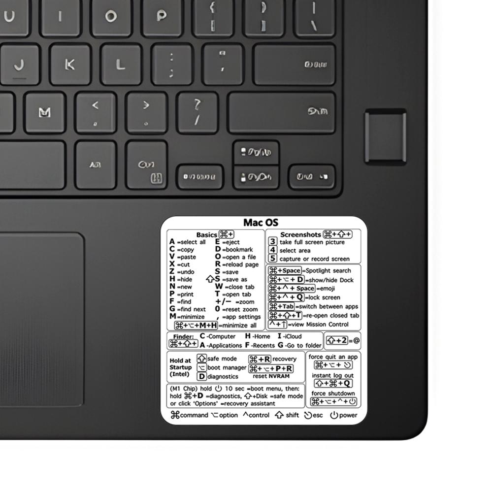 Shortcuts Sticker for Apple Mac OS System Shortcut Key Sticker for 13-16" MacBook Pro 13 /Air 13 Windows Palm Rest