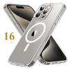 For Magesafe Magnetic Transparent Wireless Charge Case For iPhone 16 11 12 13 14 15 Pro Max Plus Original Shockproof PC Cover
