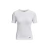 Rush Series Seamless Solid Color Logo Embroidered Round Neck Short Sleeve T-Shirt Women Tops White 1373929-100