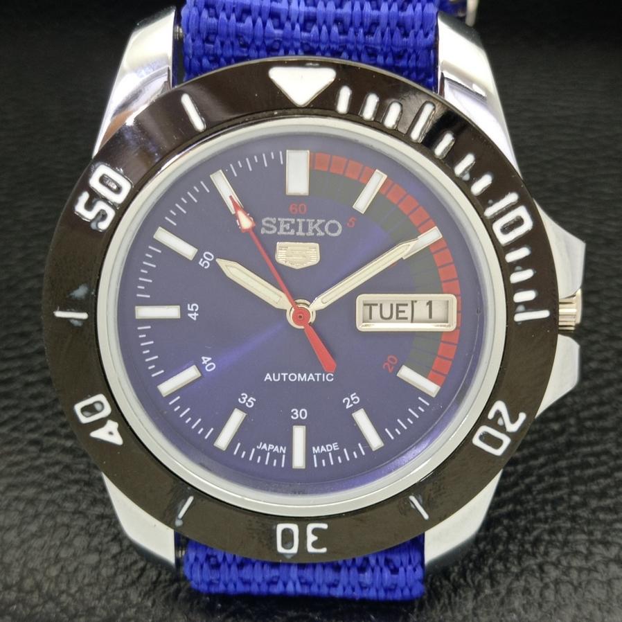Seiko 5 АВТОМАТИЧЕСКИХ МУЖСКИХ ЯПОНИЯ 6309A ВОССТАНОВЛЕННЫЕ СИНЕГО ЦВЕТА НАРУЧНЫЕ ЧАСЫ a426515-2