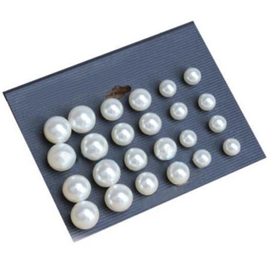 12 Pairs Women Elegant White Faux Pearl Ear Studs Earrings Party Jewelry