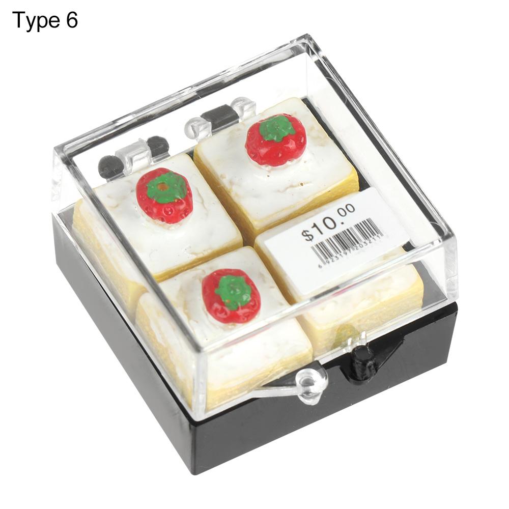 1:12 Scale Miniature Boxed Bread Dollhouse Cake Simulation Food Doll Accessories Scene Model Kitchen Toy Playing House Gift Toy