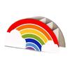 Wooden Teacher's Day Pencil Holder 5 Slots Desk Organizer Rainbow Pencil Holder  for Desktop