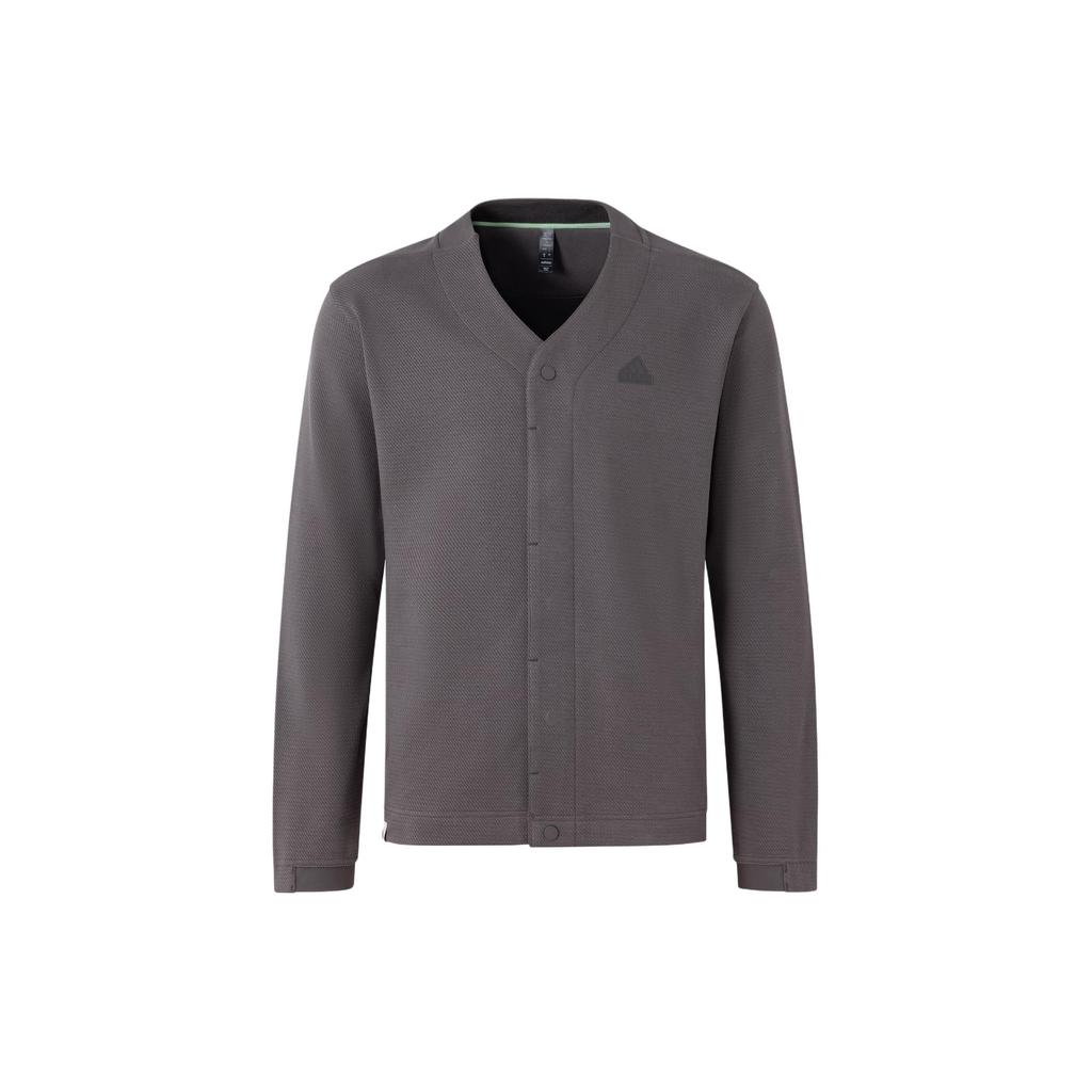 Adidas Деловая повседневная вязаная куртка-кардиган, мужские топы, темно-серый JE8595
