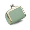 Ladies Mini Coin Purse Genuine Leather Wallet Solid Color Kiss Lock Change Pouch Small Storage Bag for Jewelry Keys
