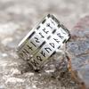 NEW Rotatable Viking Rune Ring for Men Women 316L Stainless Steel Odin Letter Rings Couple Simple Amulet Jewelry Gifts