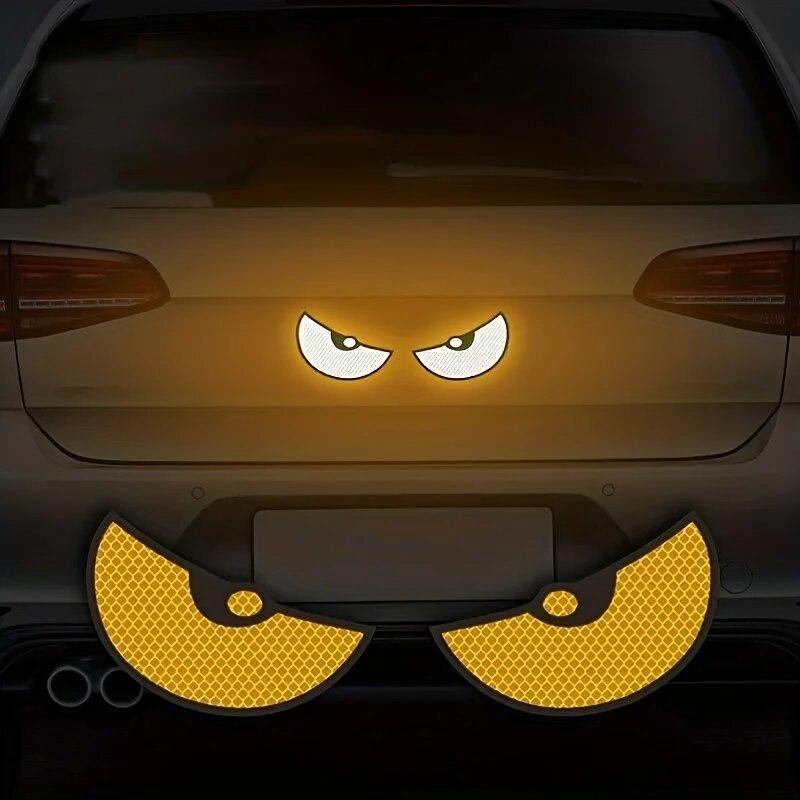 2Pcs/pair Reflective Car Safety Stickers Eye Pattern Car Decals Stickers Car Styling Accessories