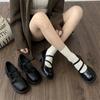 Women Loafers Retro Black Mary Jane Shoes Women Thick Heels Belt Buckle Lolita Shoes College Style Cosplay JK Uniform Pumps Shoe