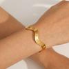 Zircon Inlay Metal Bangles Bling Geometry Bracelets Rust-proof W-type Bracelet  Wedding Jewelry