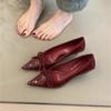 Spring 2025 French Temperament Extravagant Elegant Bow Light Mouth Commuter High Heels Pointed High Heels Women's Shoes