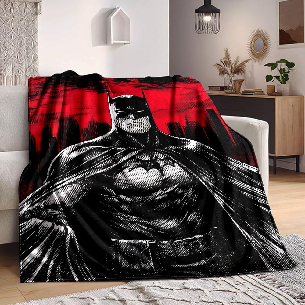 1pc batman, superhero Blanket Lightweight Flannel Throw For Sofa, Bed, Travel, Livingroom, Office, Couch, Chair, And Bed