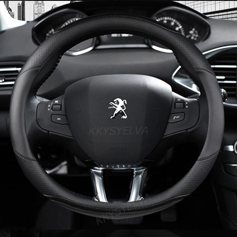 Автомобильный чехол на руль из углеродного волокна + кожа для Peugeot 208 2012 ~ 2018 Peugeot 308 2014 ~ 2008 2013 ~ 2018 автомобильные аксессуары