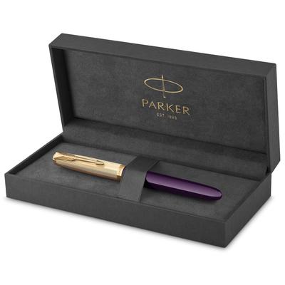 Parker Перьевая ручка 51 Премиум Сливовый GT Среднее перо 18-каратное золото Подарочная коробка Оригинальный импортный продукт 2123517
