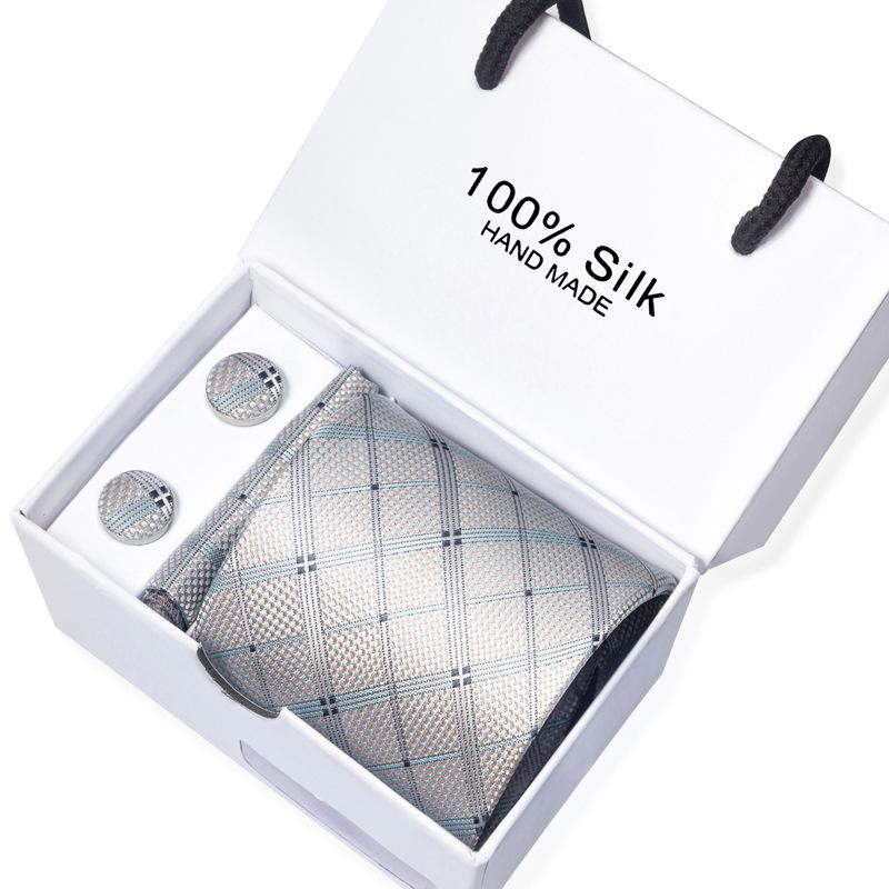 Мужской деловой галстук, квадратный шарф, подарочная коробка, полосатый простой костюм, рубашка, галстук, черный подарочный набор в коробке