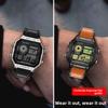 AE1200 A158 Ретро Натуральная Кожаная Ремешок Для Casio DW-H5600 A168 AE1300 Винтажный Браслет Часов Мужской Выпуклый рот Бычья кожа Браслет 18 ММ