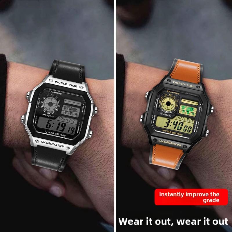 AE1200 A158 Ретро Натуральная Кожаная Ремешок Для Casio DW-H5600 A168 AE1300 Винтажный Браслет Часов Мужской Выпуклый рот Бычья кожа Браслет 18 ММ