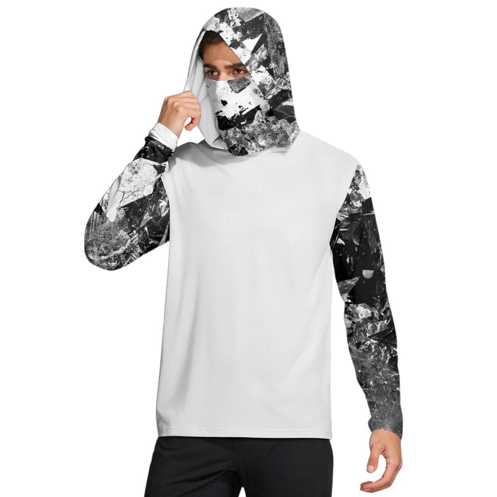 Мужская рубашка с маской Легкая с длинным рукавом Капюшон Для пеших прогулок Рыбалки Для выступлений