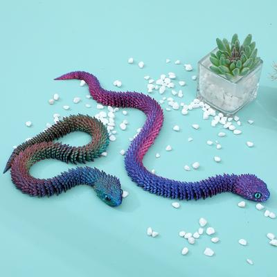 3D-печатная змея, подвижная игрушка-непоседа, фигурка, симуляция змеи, офисное настольное украшение, подарки, поделки, фигурки, миниатюры