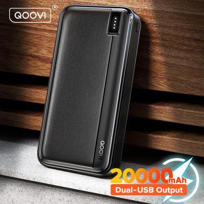 QOOVI 20000mAh Power Bank внешний аккумулятор большой емкости портативное зарядное устройство PowerBank быстрая зарядка для iPhone Xiaomi Samsung скорость 11000mah