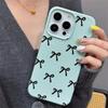 Черный Чехол Для Телефона С Принтом Бантов Для iPhone 17 16 15 14 Plus 13 12 11 Pro Max 17 Air X XR XS Корейская Девушка Чехол Силиконовый Мягкий Чехол