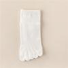 Women's Combed Cotton Five-Finger Socks, Breathable Mesh, Split Toe, Sports, Moisture-Wicking, Japanese Style, Mid-Tube for Summer & Autumn.