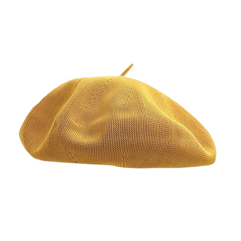 Knitted Berets Hat for Women Cotton Yarn Summer Beret Dome Painter Hat for Spring and Summer