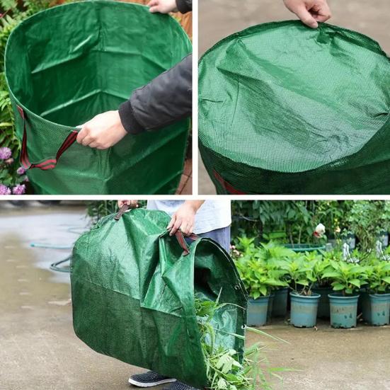 Garden Garbage Bag Waterproof Leaf Sack Large Capacity Reusable Leaf Collection Bag for Garden Yard Waste Debris Storage