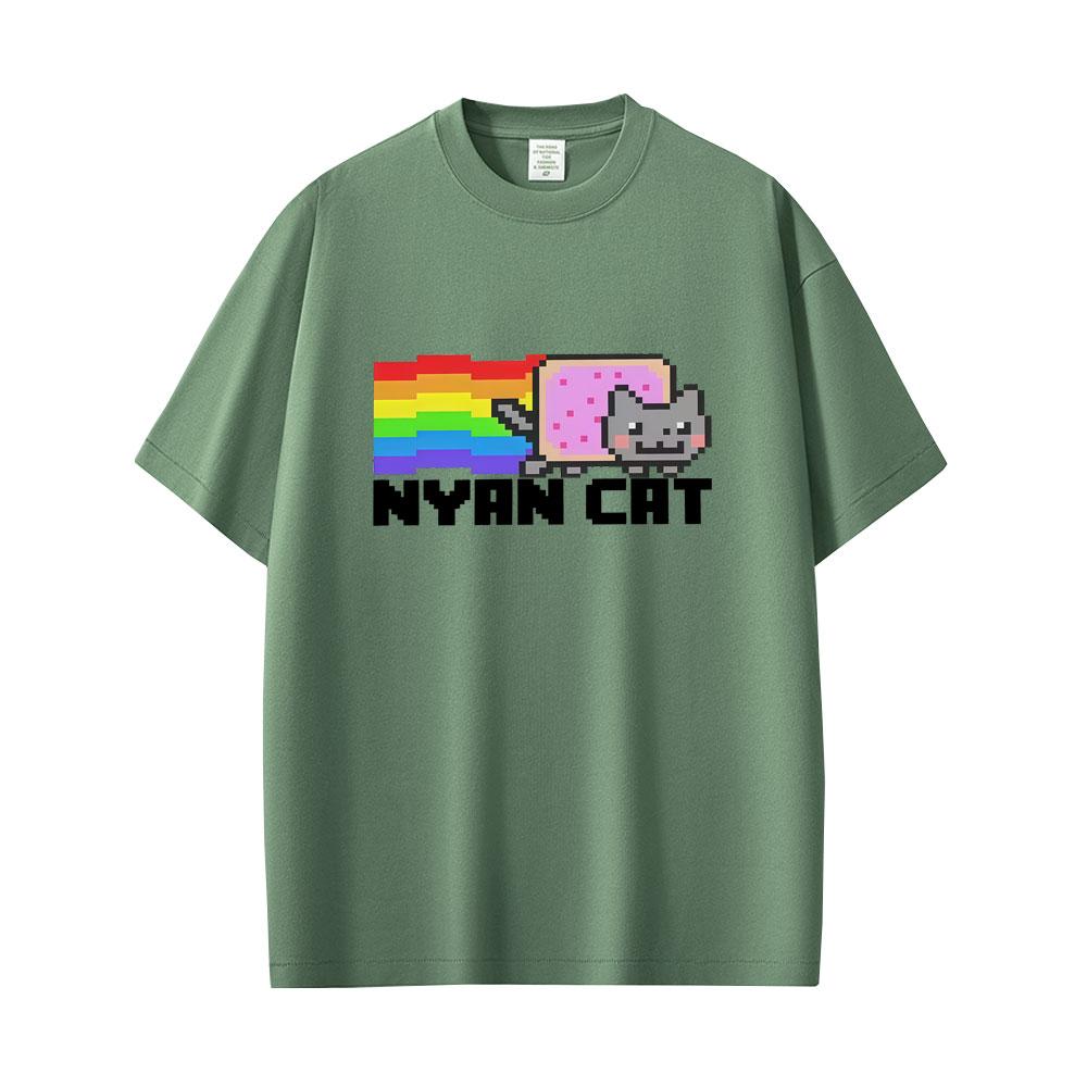 Game Rainbow Nyan Cat Funny Meme Tshirt Unisex Women Fashion Casual Cotton T Shirt Unisex Cute Kawaii Oversized Tshirts Fans Gift