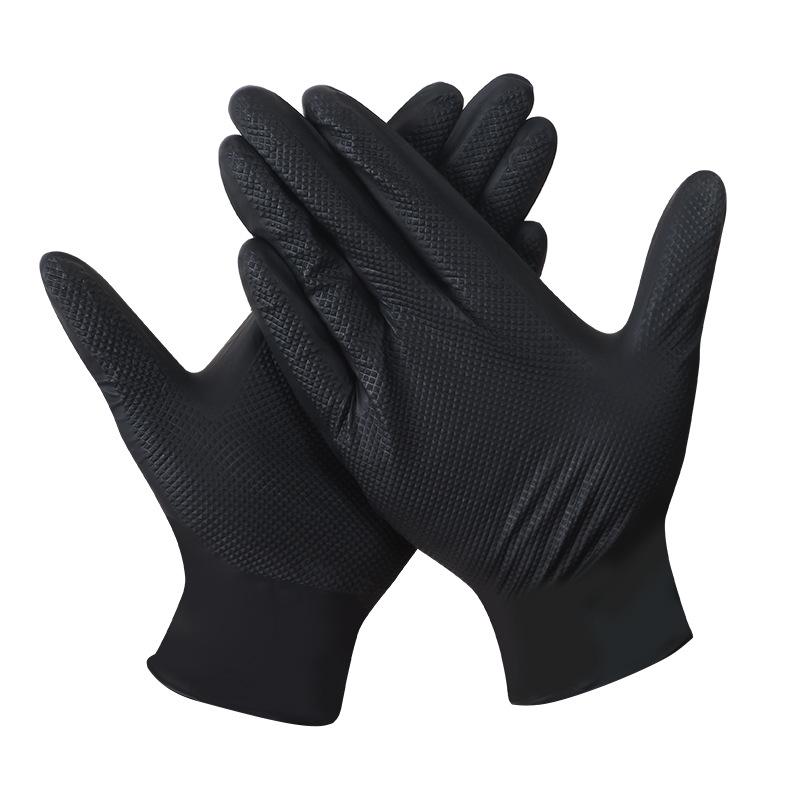 Thickened Non-slip Diamond Texture Nitrile Gloves for Household, Kitchen, Industrial, and Automotive Repair