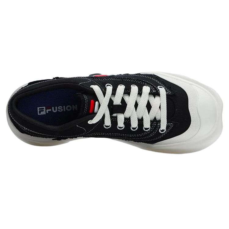FILA Fusion Curve Versatile Simple Low-Top Canvas Shoes Women sneaker Black White T12W322105FBK