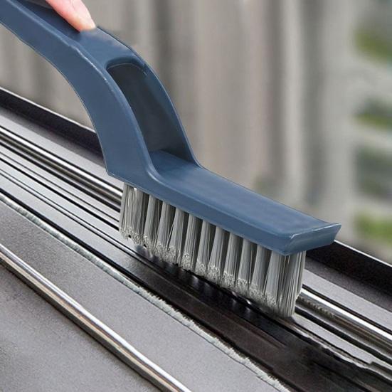 Щетка для пазов с жесткой щетиной, длинной ручкой, подвесное отверстие, многофункциональная щетка для чистки дорожек для дверей, окон, щетка для чистки плитки в ванной комнате, щетка для чистки зазоров в полу