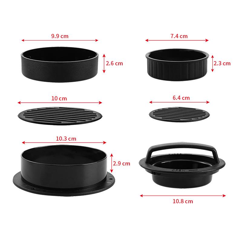 ABS Hamburger Press Meat Pie Press Stuffed Burger Mold Maker with Baking Paper Liners Patty Pastry Tools BBQ Kitchen Accessories 4
