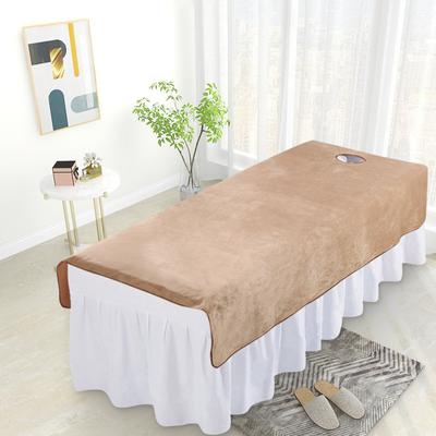 Однотонные Утолщенные Бархатные Простыни для Косметологического Салона SPA Массажного Стола Покрывало Мягкие Салонные Простыни с/без Отверстия