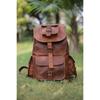 Men's Large Real Vintage Leather Backpack Brown Travel Rucksack Laptop Bag