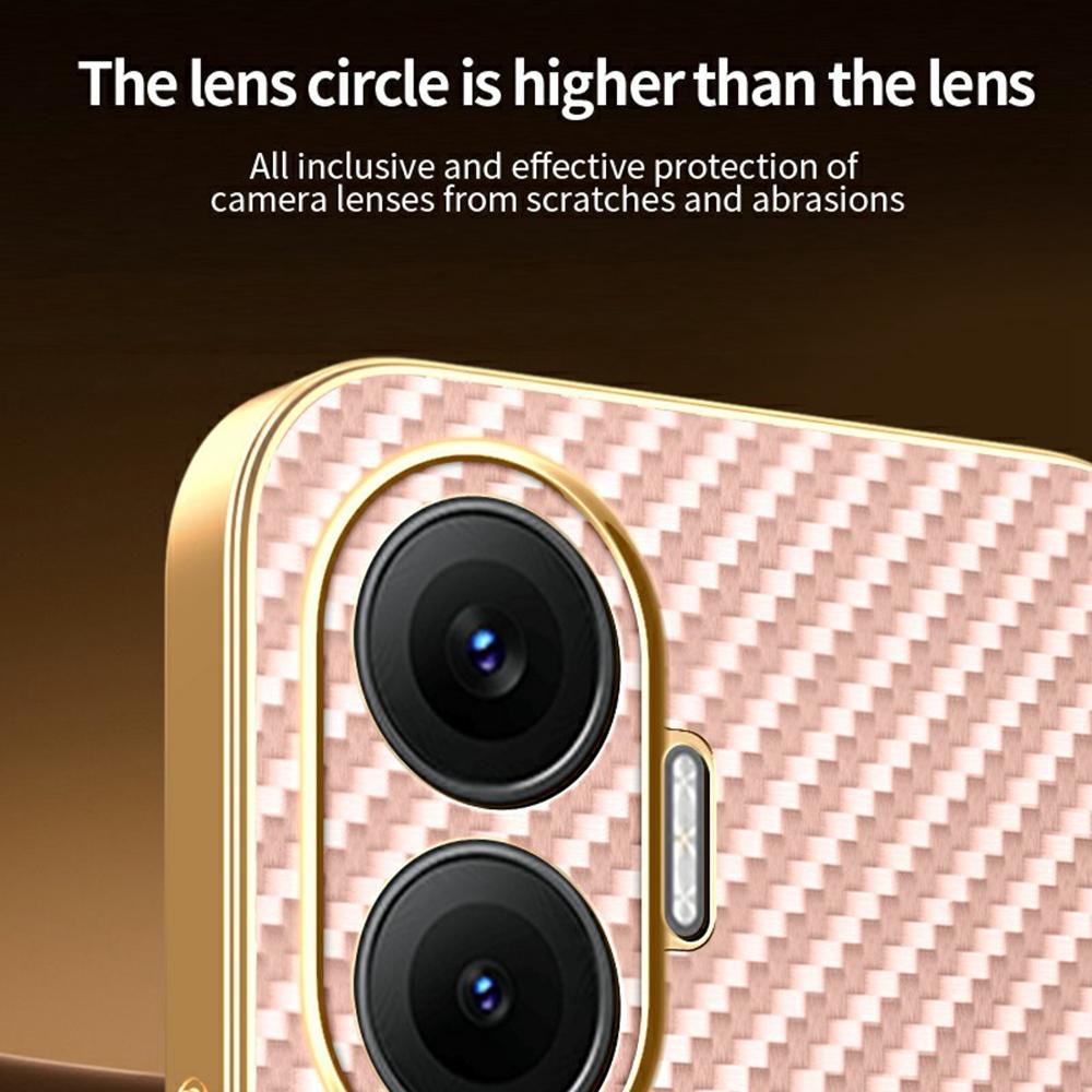 For Xiaomi Redmi Turbo 4 Pro 5G/Poco F7 5G Phone Case Carbon Fiber Textured Electroplated TPU Back Cover