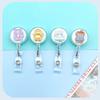 1 Piece Sweet Cartoon Jelly Worker ID Card Retractable Badge Reel Clips Cute 3D Stereo ID Lanyard Name Tag Office Supplies