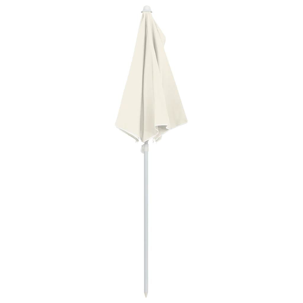 Semi Circular Sun Umbrella with Pole 180 x 90 cm Sand Color