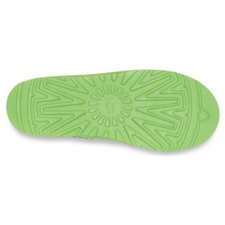 UGG Тасман Двухслойные кожаные с круглым носком Плюшевые модные хлопковые тапочки Мужские тапочки Попугайно-зеленый 5950-PTGN