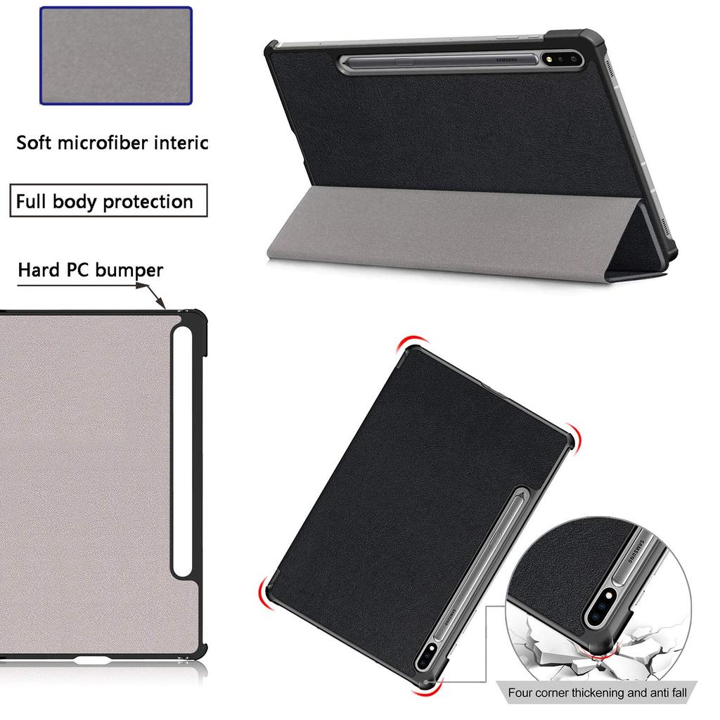 Чехол для Galaxy Tab S8 Plus 2022/S7 FE 2021/S7 Plus 2020 12,4 дюйма, тонкий Folio с подставкой, защитный чехол для планшета, многоугольный просмотр