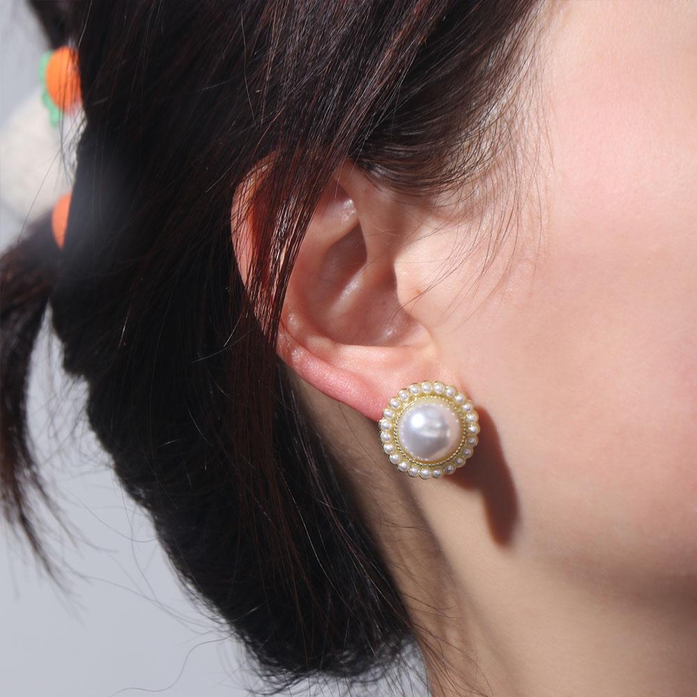 Ретро Жемчужные Пусеты Элегантные Барочные Серьги-пусеты Винно-красные Геометрические Серьги Девушка