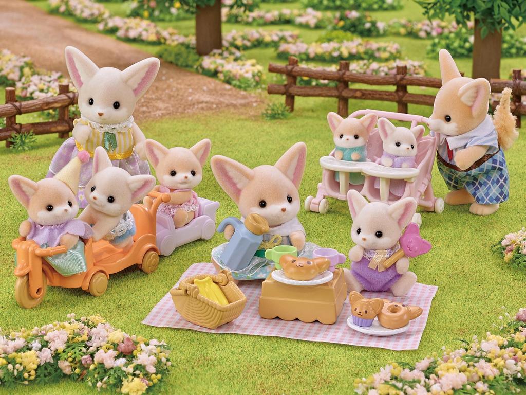 Sylvanian Families Набор кукол и мебели Пикник Фенек ST Mark Возраст 3 и Игрушка Sylvanian Epoch "Дружелюбный - Лис" DF-24 Сертифицировано, Вверх, Кукольный домик,